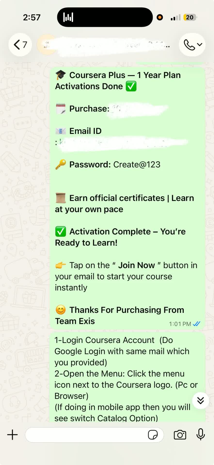 Paid in the morning and my Coursera Plus 1 Year plan was activated the same day. The WhatsApp updates made it feel safe.